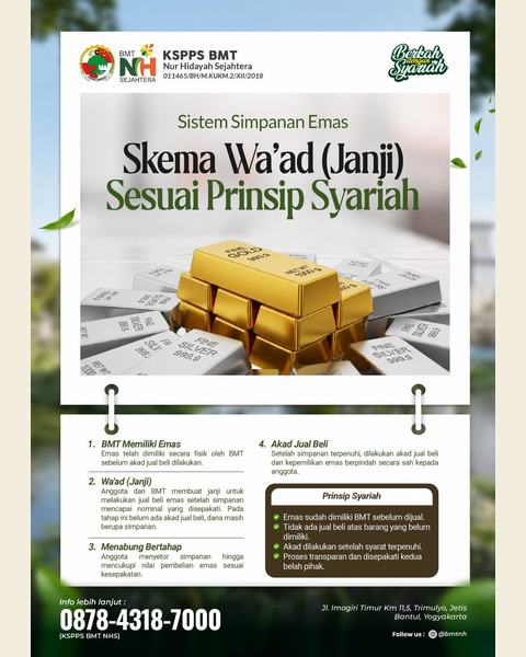Poster Infografis Skema Wa'ad Simpanan Emas KSPPS BMT Nur Hidayah Sejahtera